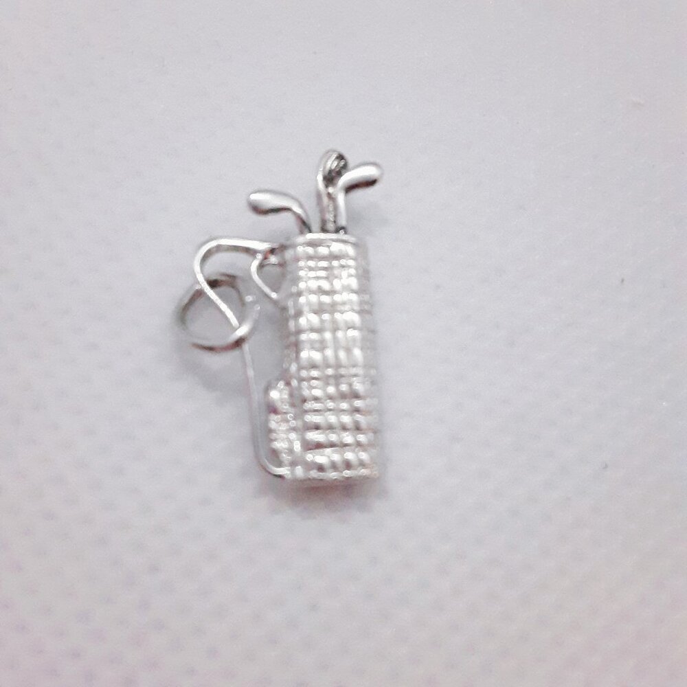 CLOSET SALE!!  NEW Sterling silver golf bag charm  .7 grams